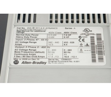 ALLEN BRADLEY 20A D 011 A 0 AYNANC0 20AD011A0AYNANC0 