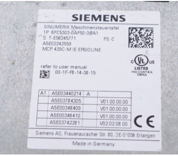 SIEMENS SINUMERIK 6FC5303-0AF50-3BA1  6FC53030AF503BA1 