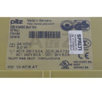 PILZ PZE 9 PZE9 PZE-9 PZE 9 24VDC 8n/o 1n/c 774150
