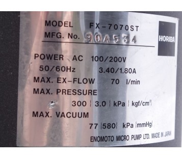 HORIBA FX-7070ST FX7070ST Vacuum Pump 