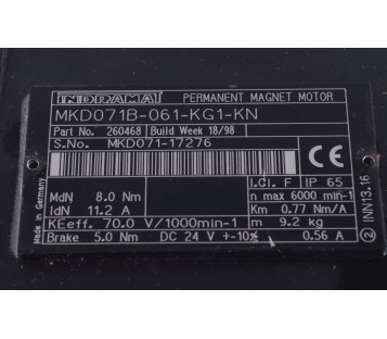 REXROTH INDRAMAT MKD071B-061-KG1-KN MKD071B061KG1KN  260468 