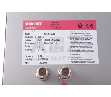 BECKHOFF CP6002 0000 CP60020000  15,1" TOSHIBA LTM15C428S ! NEW !