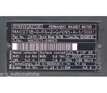 REXROTH INDRAMAT MAC071B-0-FS-2-C/095-A-1/S001  ! NEW !