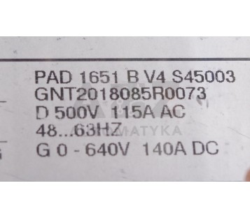 ABB PAD 1651 B V4 S450 PAD1651BV4S450 PAD 1651 B V4 S45003 PAD1651BV4S45003 !NEW