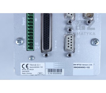 BOSCH SW MTS2 Ver. 2.06 3842404962-102 TRANS ID II
