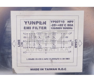 YUNPEN EMI FILTER YP80T10 HPF 