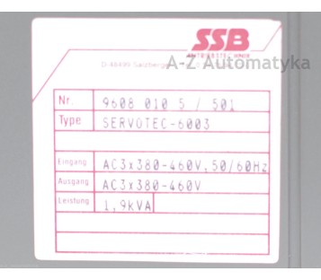 SSB ANTRIEBSTECHNIK SERVOTEC-6003 / SERVOTEC 6003