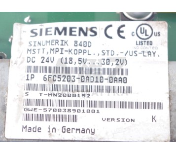 SIEMENS SINUMERIK 840D 6FC5203-0AD10-0AA0  6FC52030AD100AA0
