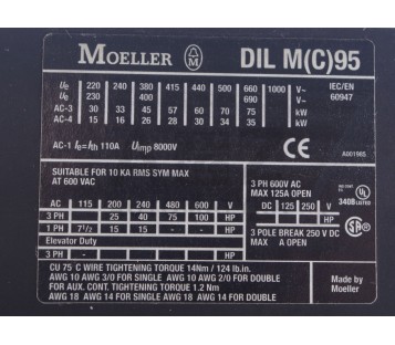 MOELLER DIL M(C)95 DILMC95 