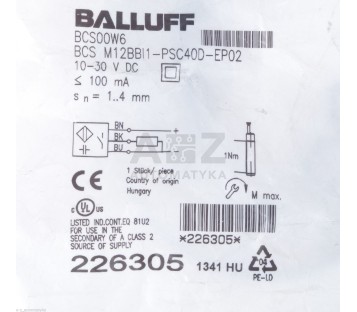 BALLUFF BCS00W6 BCS M12BBI1-PSC40D-EP02  BCSM12BBI1PSC40DEP02  226305 ! NEW !