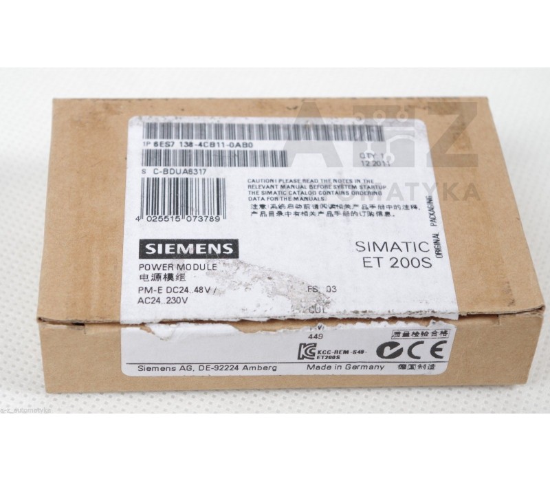 SIEMENS SIMATIC S7 PM-E DC24..48V 6ES7 138-4CB11-0AB0 1384CB110AB0 ! NEW !