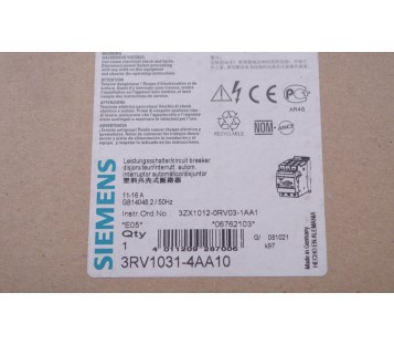 SIEMENS 3RV1031-4AA10 3RV10314AA10 CIRCUIT BREAKER ! NEW !