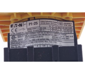 EATON MOELLER P1-25 P125 P1-25/EA/SVB  P125EASVB ! NEW !