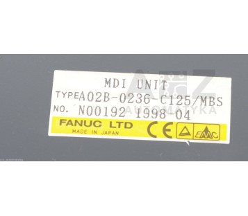 FANUC MDI UNIT A02B-0236-C125/MBS A02B0236C125/MBS A02B0236C125MBS N00192