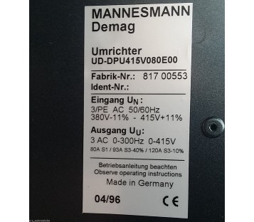 DEMAG DEMATIC AC UD-DPU415V080E00 UDDPU415V080E00 81700553 ! NEW IN BOX !