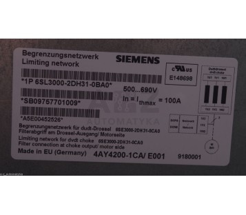 SIEMENS 6SL3000-2DH31-0BA0 6SL3000-2DH31-0CA0 SINAMICS VOLTAGE PEAK LIMITER !NEW