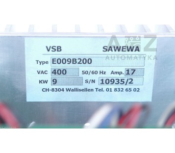 VSB SAWEWA E009B200 400VAC 17A 9KW