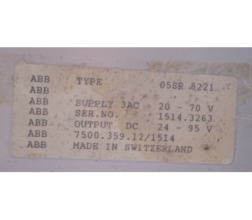 ABB 05SR 8221 05SR8221 7500.359.12/1514  7500359121514 AXODYN RACK CHASIS