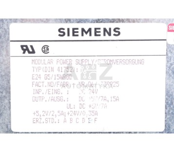 SIEMENS MODULAR POWER SUPPLY 6ES5 951-7ND12 6ES59517ND12