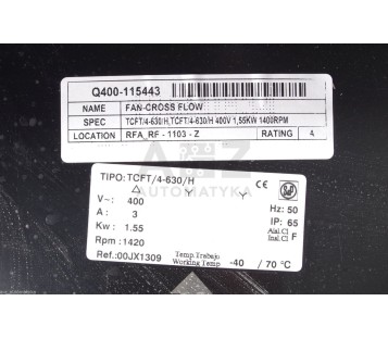 S&P  TCFT/4-630/H axial flow fan 1,55kW 