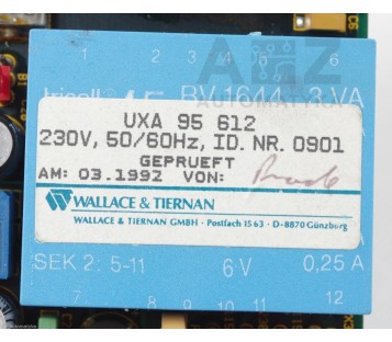 WALLACE & TIERNAN COM-KARTE COMKARTE UXA-95608 COM C0M UXA 95 612 UXA95612