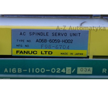 FANUC AC SPINDLE SERVO A06B-6059-H002  A16B-1100-0240/03A A20B-0008-0245/0202A