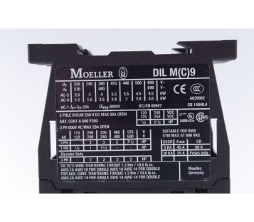 MOELLER DIL M 9-10 DILM9-10 + DIL A-XHI22 DILAXHI22 EATON ELECTRIC