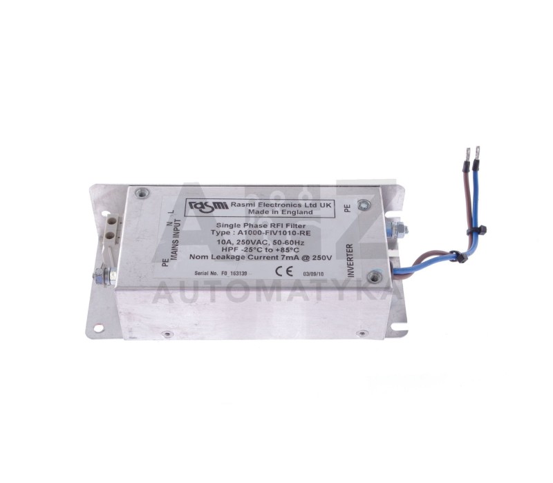 RASMI SINGLE PHASE RFI FILTER  A1000-FIV1010-RE A1000FIV1010RE 
