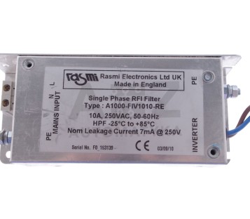 RASMI SINGLE PHASE RFI FILTER  A1000-FIV1010-RE A1000FIV1010RE 