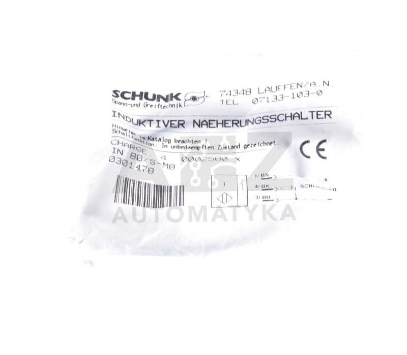 SCHUNK INDUKTIVER  IN 80/S-M8 IN80SM8  0301478  ! NEW !