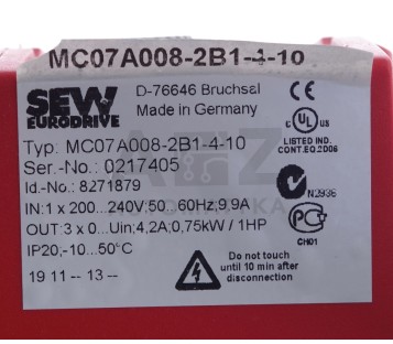 SEW EURODRIVE MC07A008-2B1-4-10   MC07A0082B1410  8271879 