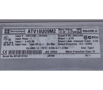 TELEMECANIQUE ATV18U09M2