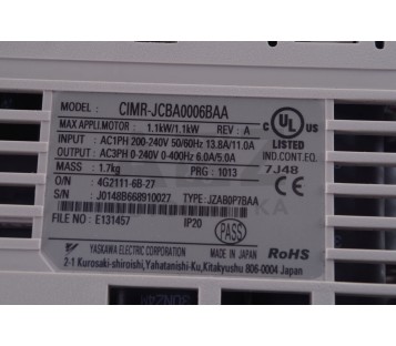 YASKAWA CIMR-JCBA0006BAA  CIMRJCBA0006BAA 