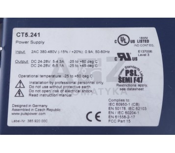 PULS DIMENSION POWER SUPPLY CT5  CT5.241 CT5 241 