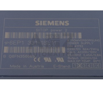 SIEMENS SITOP POWER 2 6EP1 331-1SL11 ( 6EP13311SL11 )