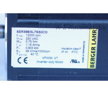 BERGER LAHR: SERVOMOTOR SER368/3L7SS0CO