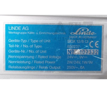 LINDE AG SIOX 12/8 CI SIOX12/8CI SIOX128CI 856237  3536500634  3536500634-01-00-