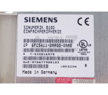 SIEMENS 6FC5411-0AA00-0AA0 6FC54110AA000AA0 + 6FC5411-0AA00-0AA0