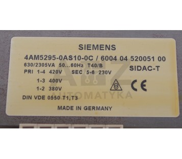 SIEMENS 4AM5295-0AS10-0C  4AM52950AS100C  60040452005100 SIDAC-T