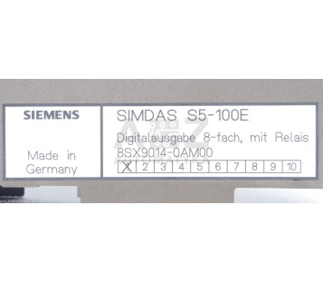 SIEMENS SIMDAS S5-100E DIGITALEINGABE 8-FACH 8SX9014-0AM00 8SX90140AM00