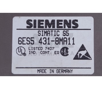 SIEMENS DIGITAL INPUT SIMATIC S5 6ES5 431-8MA11 6ES54318MA11