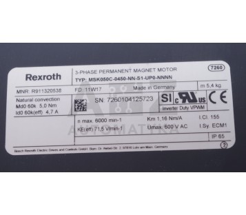 REXROTH MSK050C-0450-NN-S1-UP0-NNNN  MSK050C0450NNS1UP0NNNN R911320538