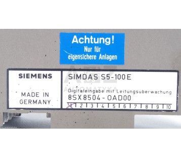 SIEMENS SIMDAS S5-100E 8SX8504-OAD00  8SX8504OAD00