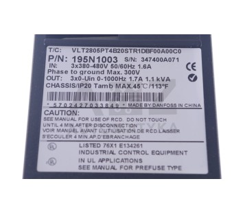 DANFOSS VLT2805PT4B20STR1DBF00A0C0  195N1003 