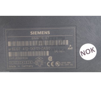 SIEMENS CPU 412-1 4121 6ES7 412-1XF01-0AB0  6ES7 4121XF010AB0