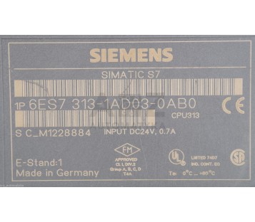 SIEMENS CPU313 6ES7 313-1AD03-0AB0  6ES73131AD030AB0