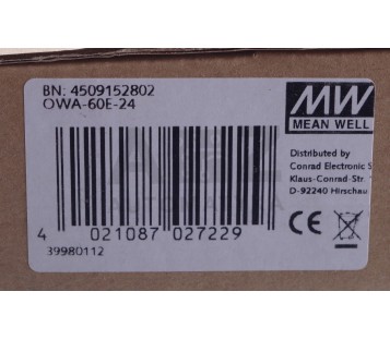 MW MEAN WELL OWA-60E-24  OWA60E24    ! NEW !