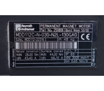 REXROTH INDRAMAT MDD112C-N-030-N2L-130GA0 MDD112CN030N2L130GA0