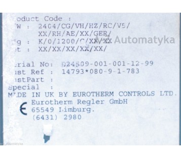 EUROTHERM 2404 2404/CG/VH/HZ/RC/V5