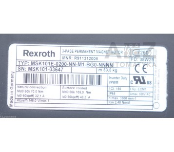 REXROTH INDRAMAT MSK101E-0200-NN-M1-BG0-NNNN  R911312008 MSK101E0200NNM1BG0NNNN